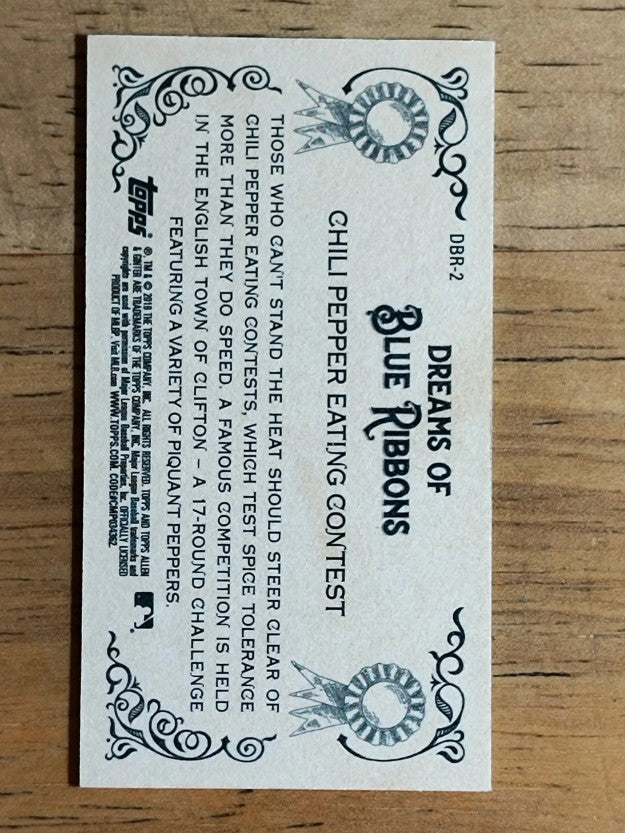 2019 Topps Allen and Ginter Mini Dreams of Blue Ribbons Chili Pepper Eating