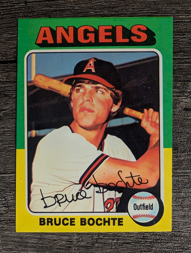 1975 Topps Mini #392 Bruce Bochte RC (EX)