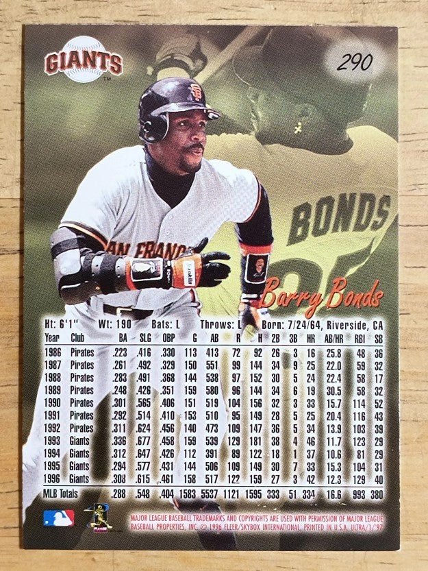 1997 Ultra #290 Barry Bonds (NM)