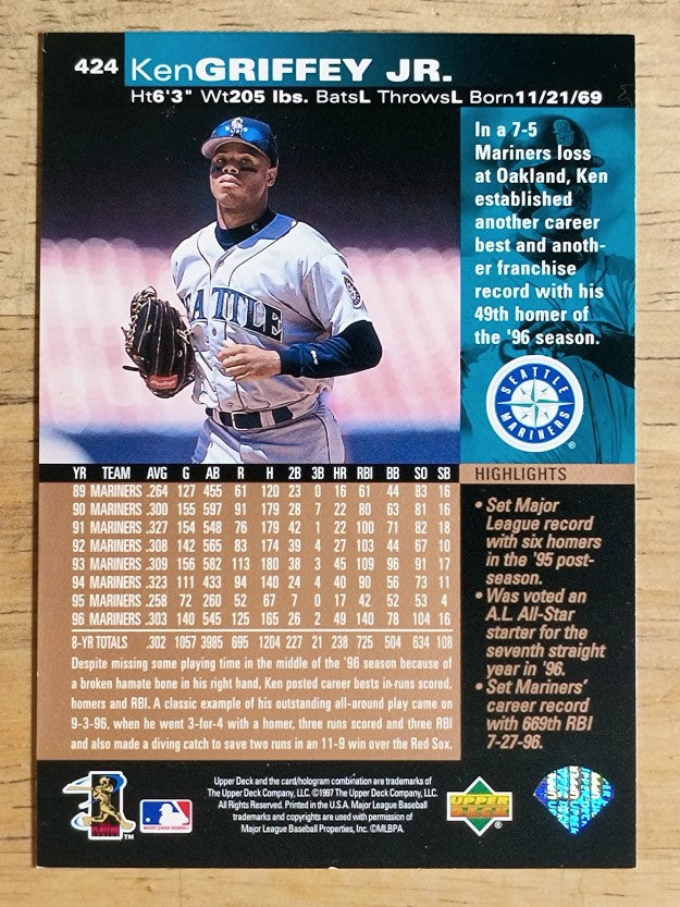 1997 Upper Deck #424 Ken Griffey Jr. GHL SP