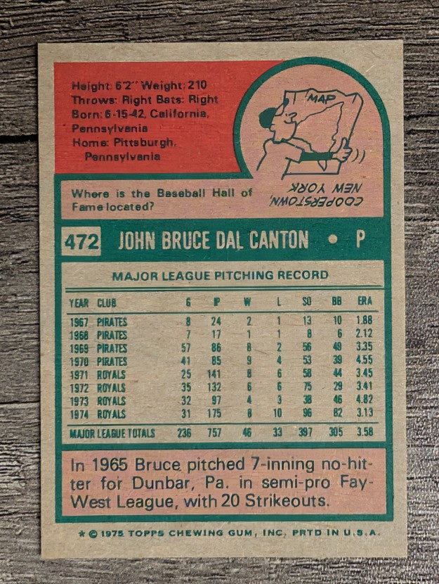 1975 Topps Mini #472 Bruce Dal Canton (NMMT)