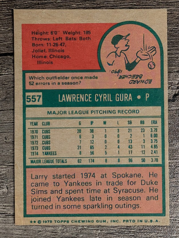 1975 Topps Mini #557 Larry Gura (EXMT)