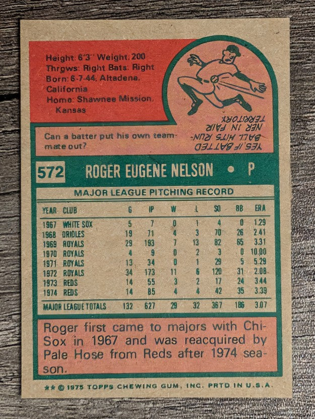 1975 Topps Mini #572 Roger Nelson (NM)