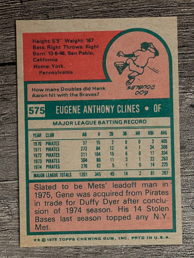 1975 Topps Mini #575 Gene Clines (NM)