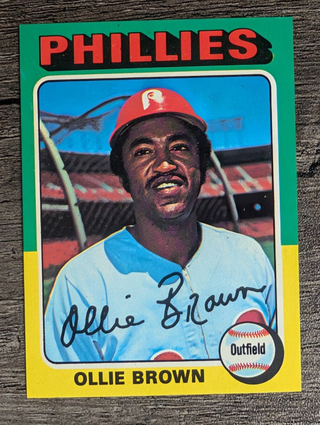 1975 Topps Mini #596 Ollie Brown (FACTORY SHORT)