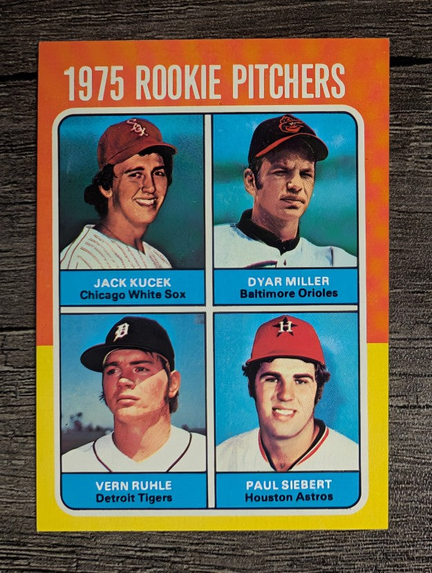 1975 Topps Mini #614 Jack Kucek/Dyar Miller/Vern Ruhle/Paul Siebert RC (NM)