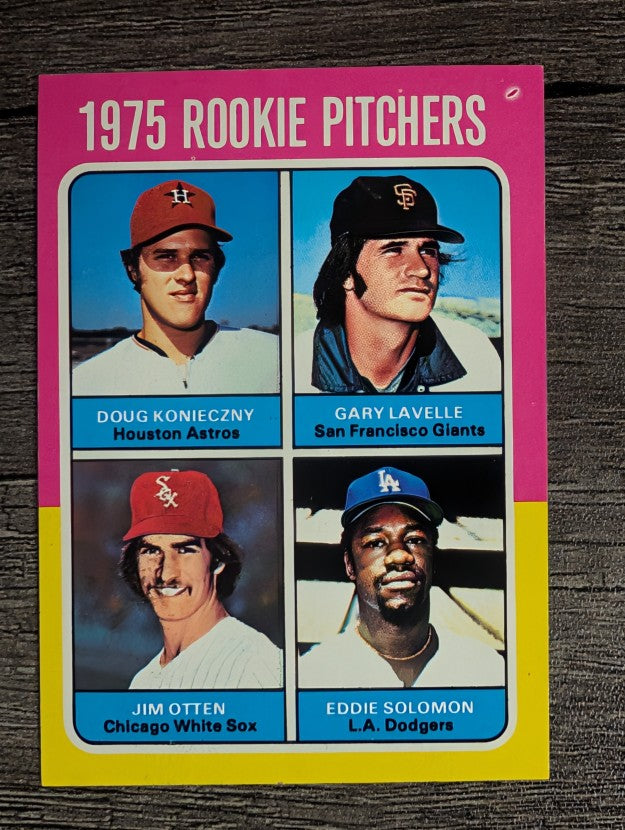 1975 Topps Mini #624 Doug Konieczny/Gary Lavelle/Jim Otten/Eddie Solomon RC (NM)