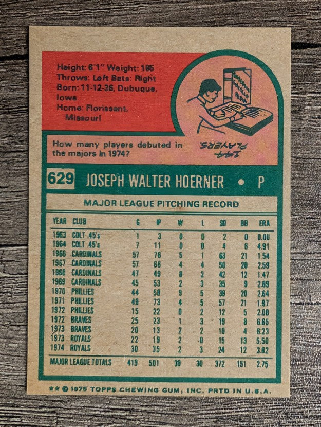 1975 Topps Mini #629 Joe Hoerner (EXMT)