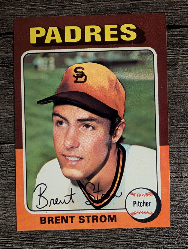 1975 Topps Mini #643 Brent Strom (NM)