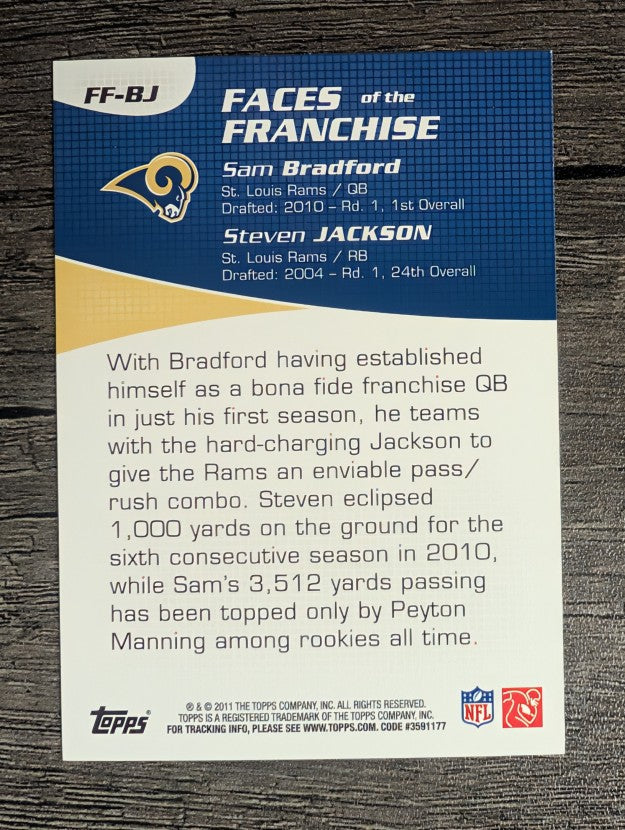 2011 Topps Faces of the Franchise #BJ Sam Bradford/Steven Jackson
