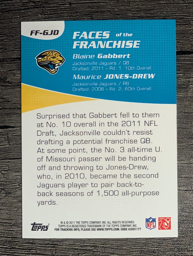 2011 Topps Faces of the Franchise #GJD Blaine Gabbert/Maurice Jones-Drew