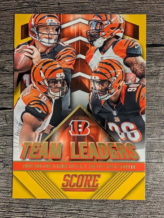 2015 Score Team Leaders Gold 10 A.J. Green/Andy Dalton/Carlos Dunlap/Jeremy Hill