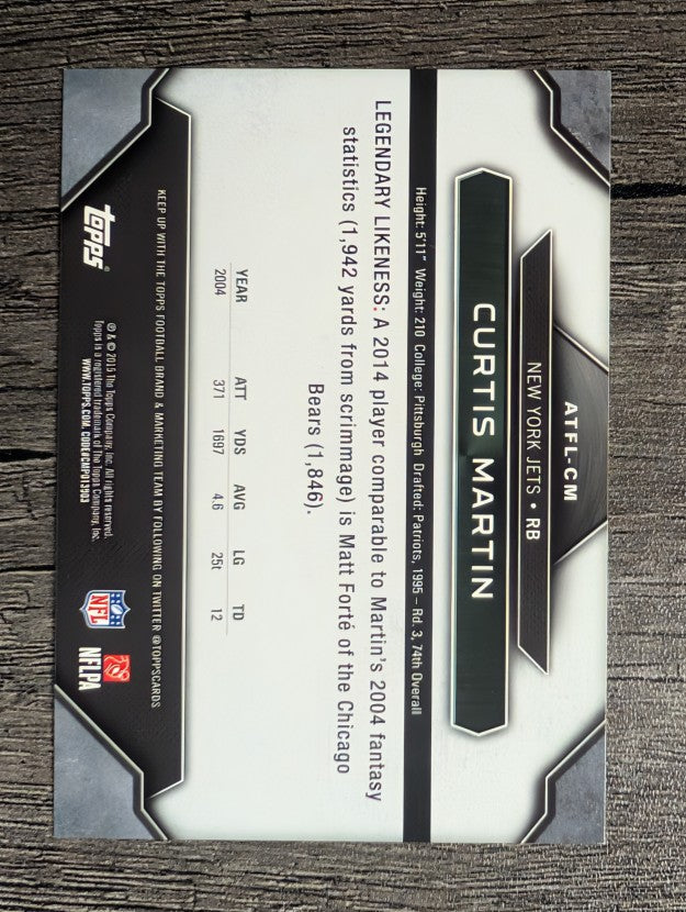 2015 Topps All Time Fantasy Legends #ATFLCM Curtis Martin