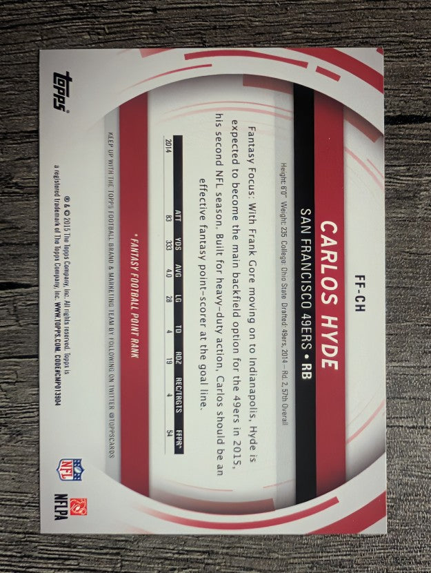 2015 Topps Fantasy Focus #FFCH Carlos Hyde