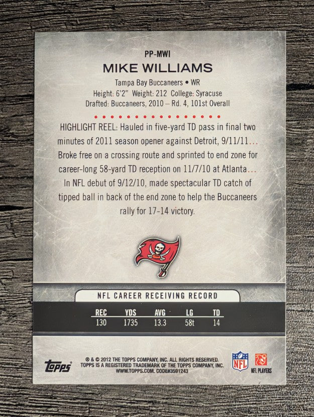 2012 Topps Prolific Playmakers #PPMWI Mike Williams