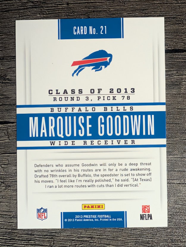 2013 Prestige Prestigious Picks Gold #21 Marquise Goodwin