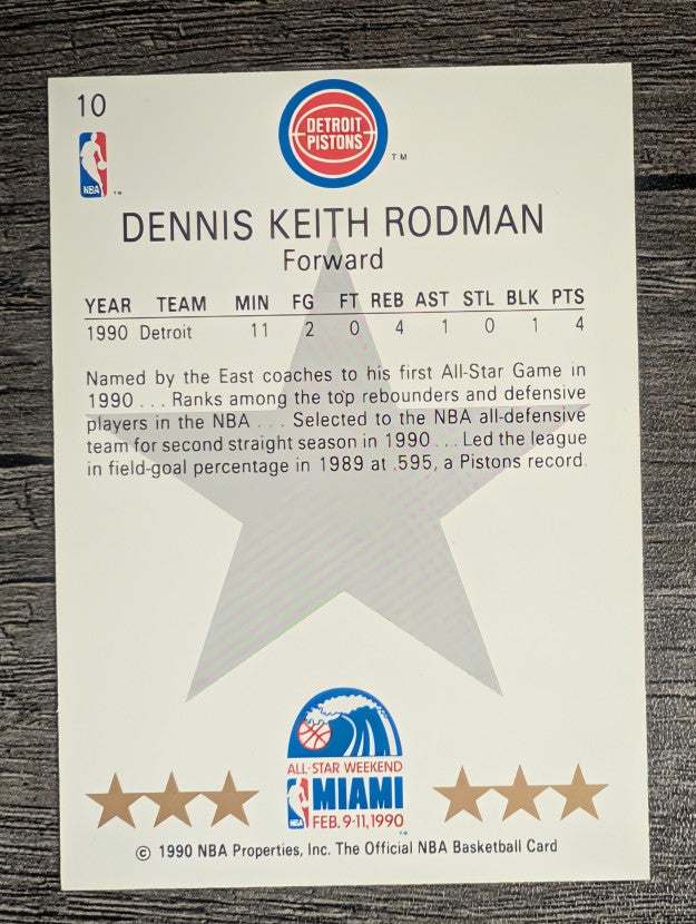 1990-91 Hoops #10 Dennis Rodman AS SP (NM)