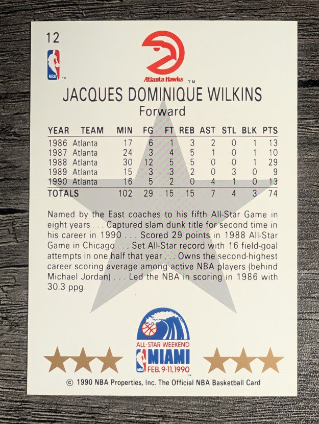 1990-91 Hoops #12 Dominique Wilkins AS SP