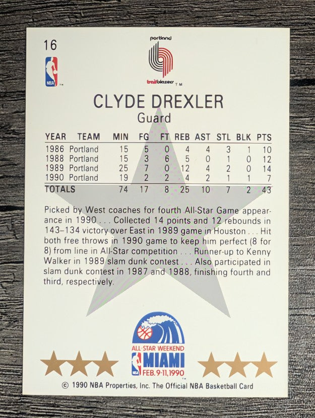 1990-91 Hoops #16 Clyde Drexler AS SP