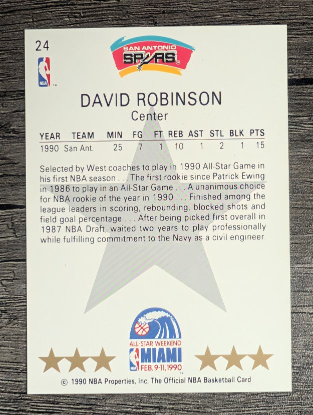 1990-91 Hoops #24 David Robinson AS SP