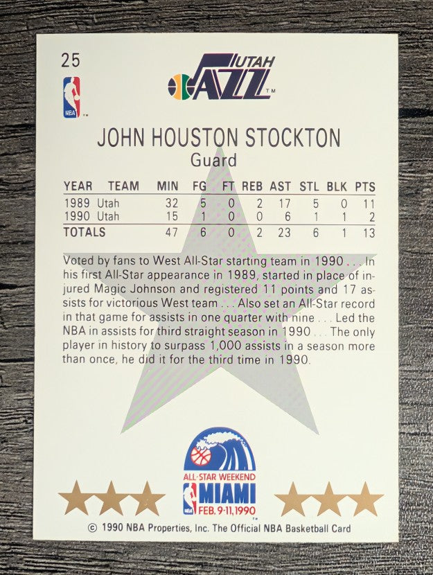 1990-91 Hoops #25 John Stockton AS SP