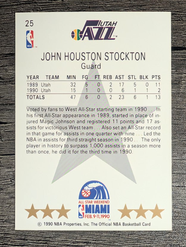 1990-91 Hoops #25 John Stockton AS SP