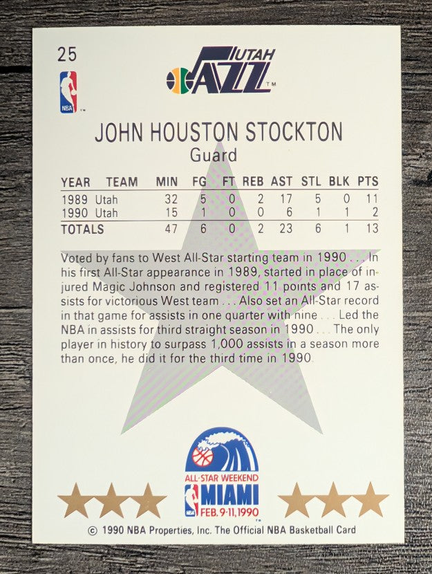 1990-91 Hoops #25 John Stockton AS SP