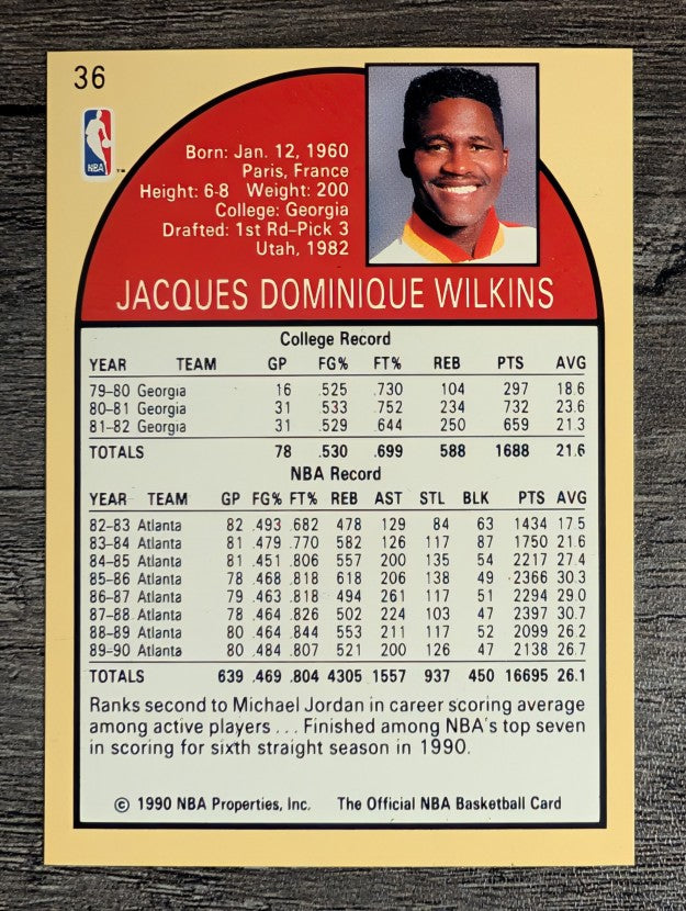 1990-91 Hoops #36 Dominique Wilkins