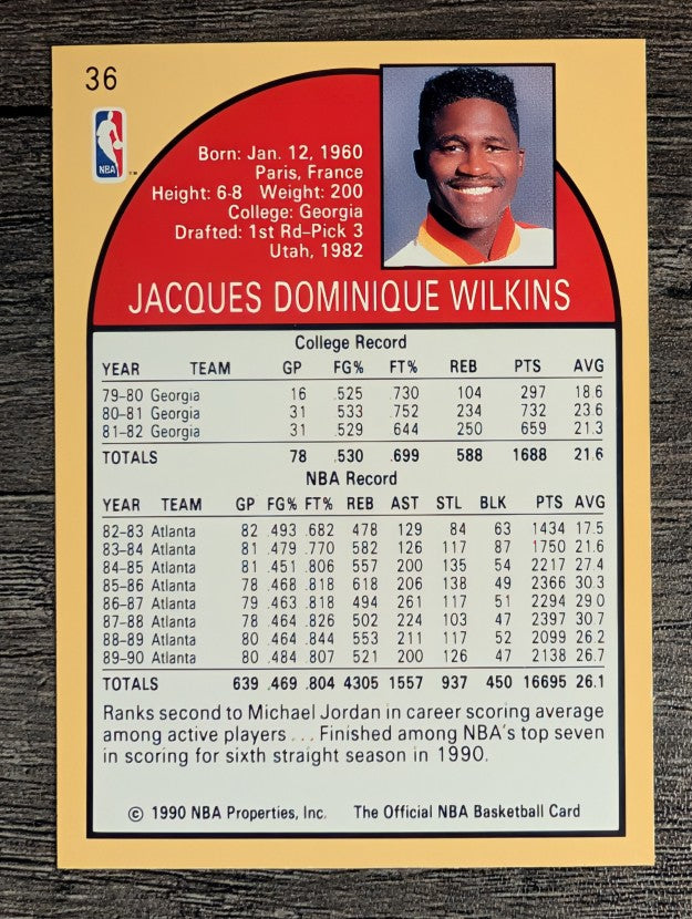 1990-91 Hoops #36 Dominique Wilkins
