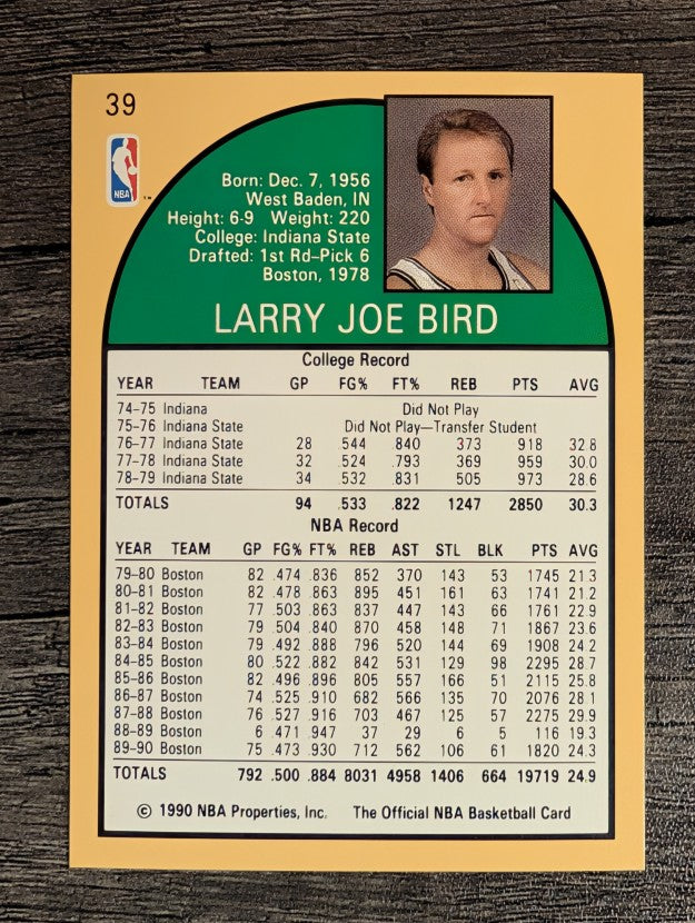 1990-91 Hoops #39 Larry Bird
