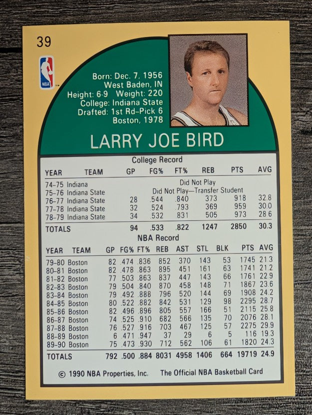 1990-91 Hoops #39 Larry Bird