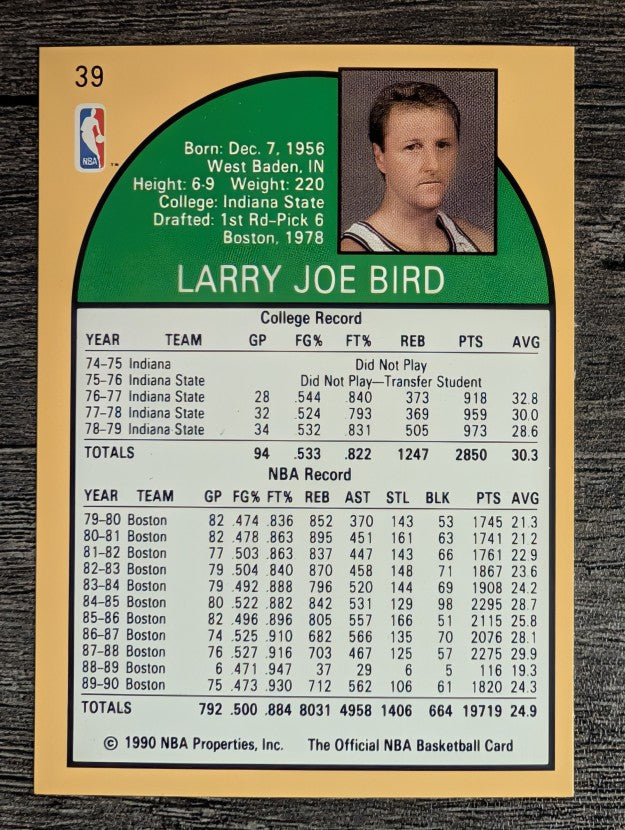 1990-91 Hoops #39 Larry Bird