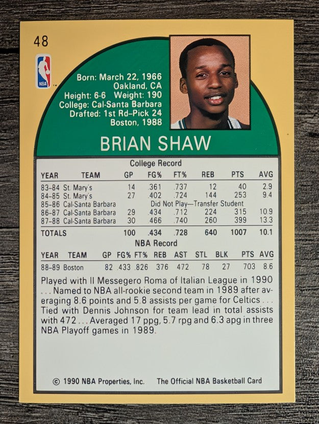 1990-91 Hoops #48 Brian Shaw