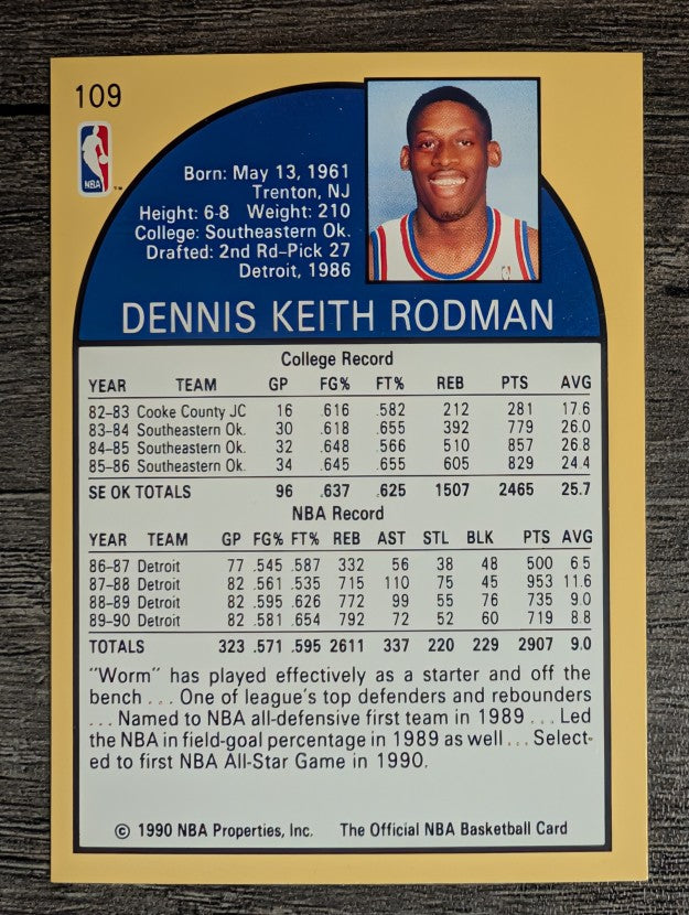 1990-91 Hoops #109 Dennis Rodman