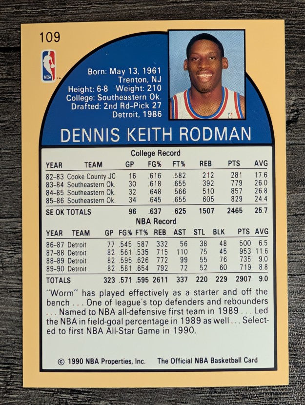1990-91 Hoops #109 Dennis Rodman