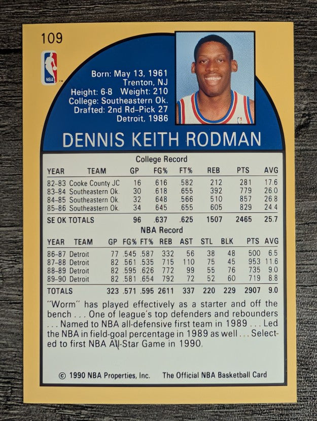 1990-91 Hoops #109 Dennis Rodman (NM)