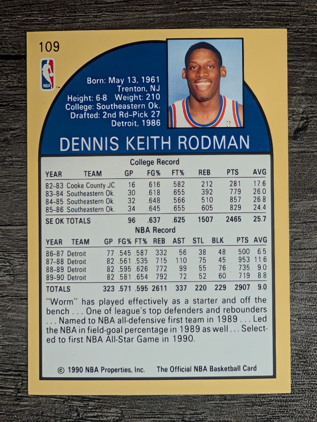 1990-91 Hoops #109 Dennis Rodman