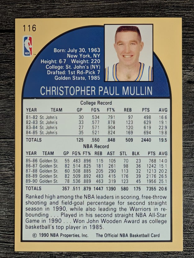 1990-91 Hoops #116 Chris Mullin