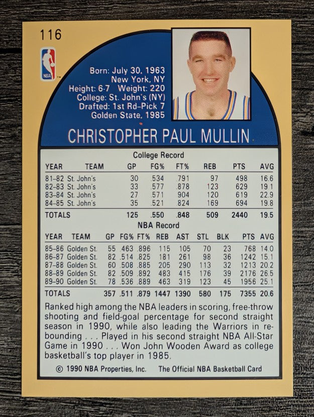 1990-91 Hoops #116 Chris Mullin
