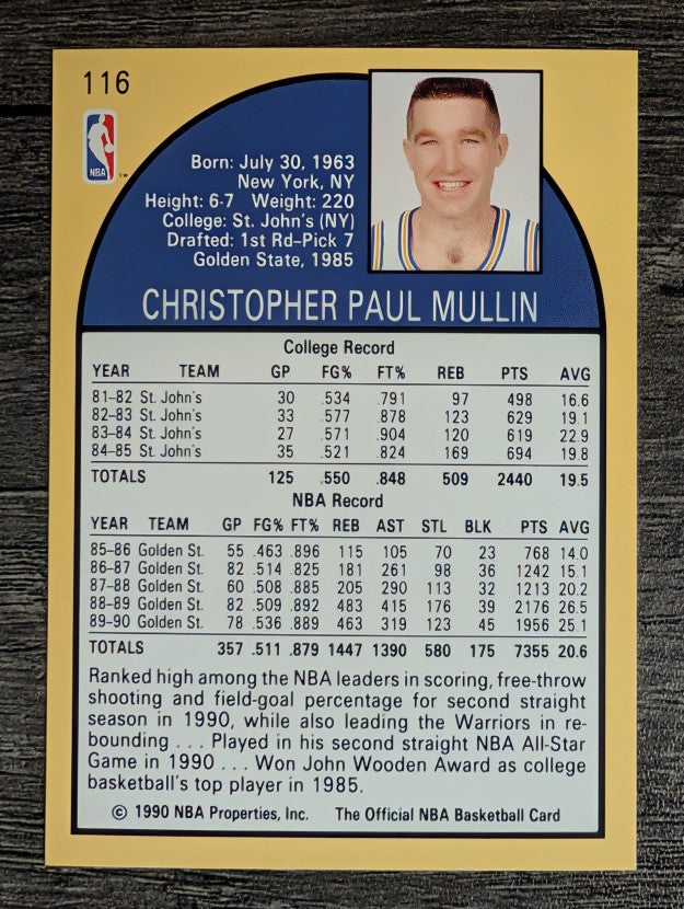1990-91 Hoops #116 Chris Mullin