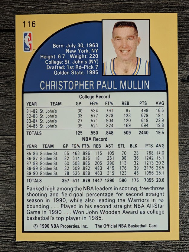1990-91 Hoops #116 Chris Mullin
