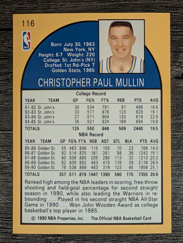 1990-91 Hoops #116 Chris Mullin