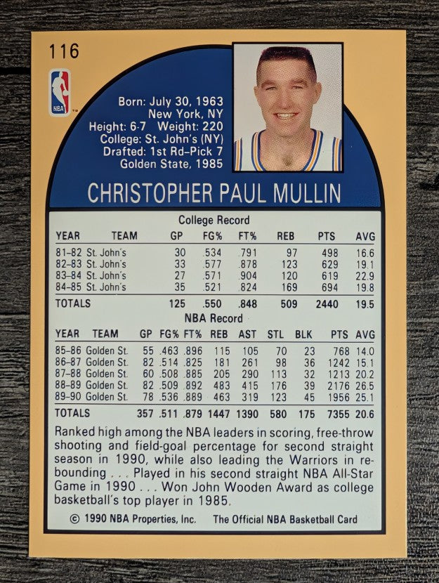 1990-91 Hoops #116 Chris Mullin