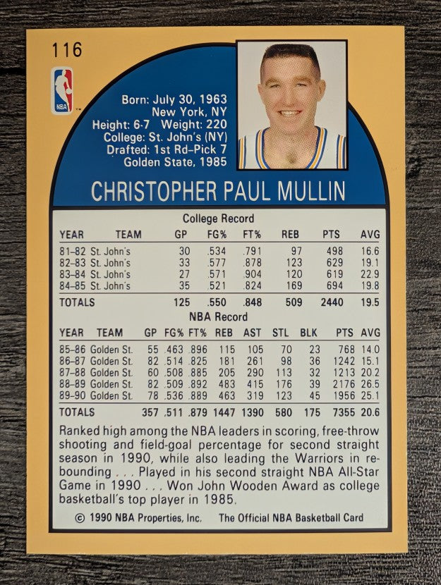 1990-91 Hoops #116 Chris Mullin