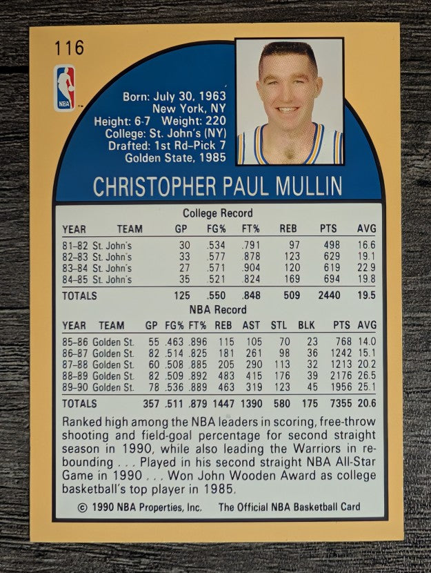 1990-91 Hoops #116 Chris Mullin