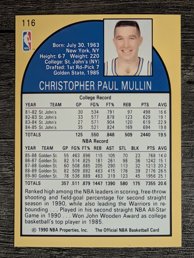 1990-91 Hoops #116 Chris Mullin