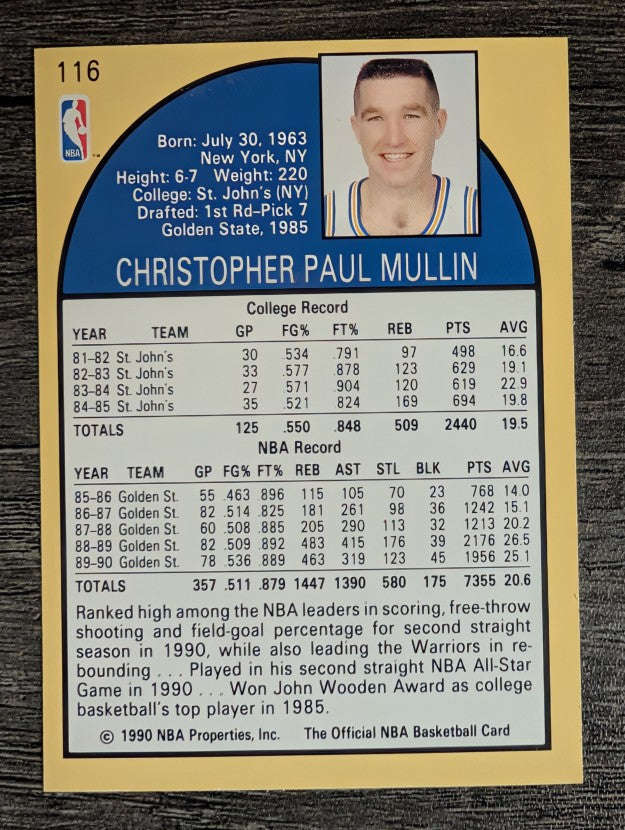1990-91 Hoops #116 Chris Mullin