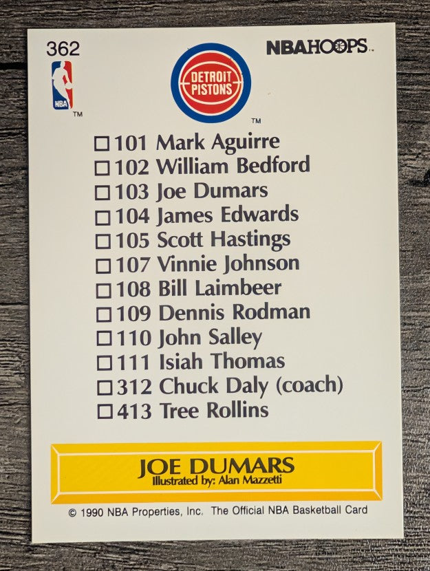 1990-91 Hoops #362 Joe Dumars TC