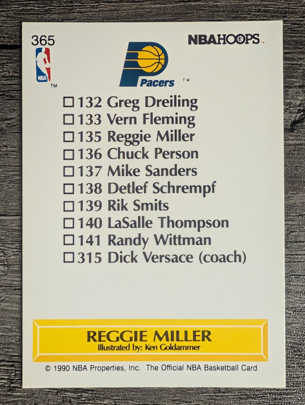 1990-91 Hoops #365 Reggie Miller TC