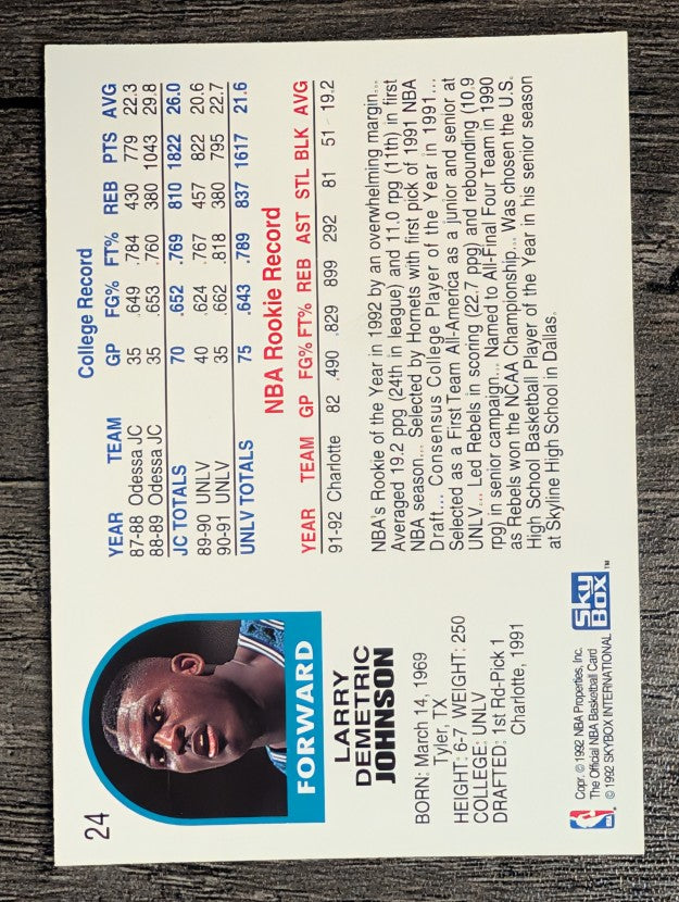 1992-93 Hoops #24 Larry Johnson